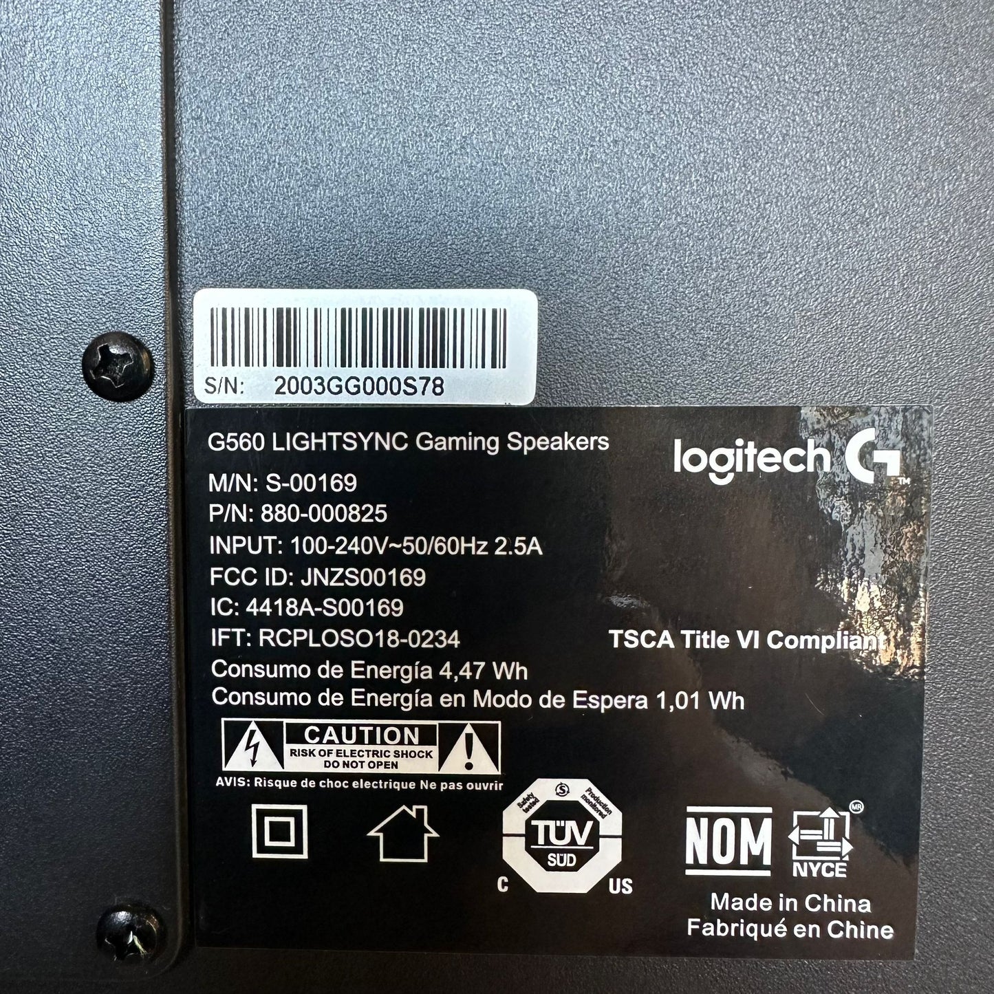 Logitech G560 Light Sync Gaming Speaker Speaker System Black S-00169