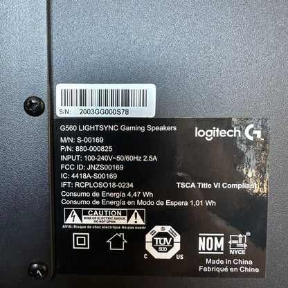 Logitech G560 Light Sync Gaming Speaker Speaker System Black S-00169